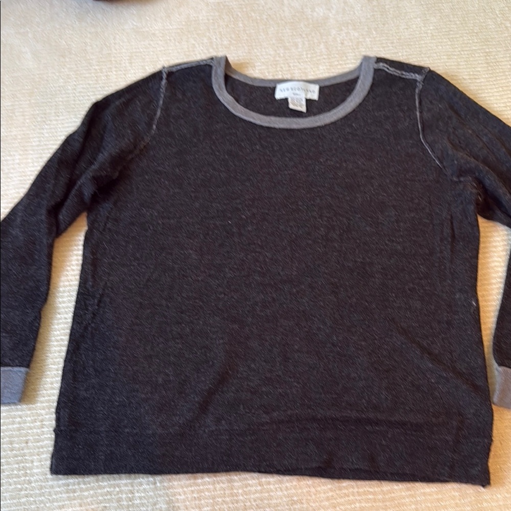 Charcoal Crewneck Sweater with piping